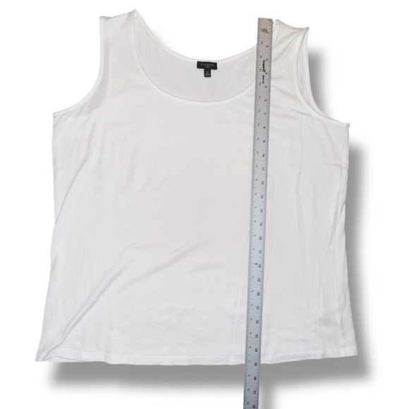 TALBOTS Pima Cotton-Blend Tank - Solid White 1X - Picture 10 of 14